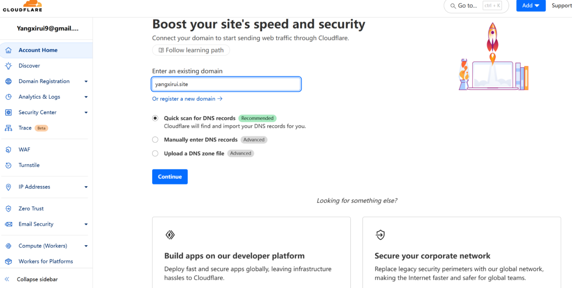 Cloudflare 添加域名